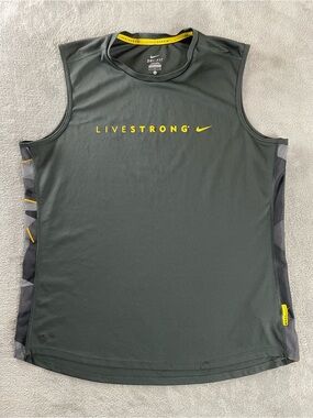 Nike Livestrong Mens Fit Dry Training Tank Top Gray 577879-060 Large Sleeveless
